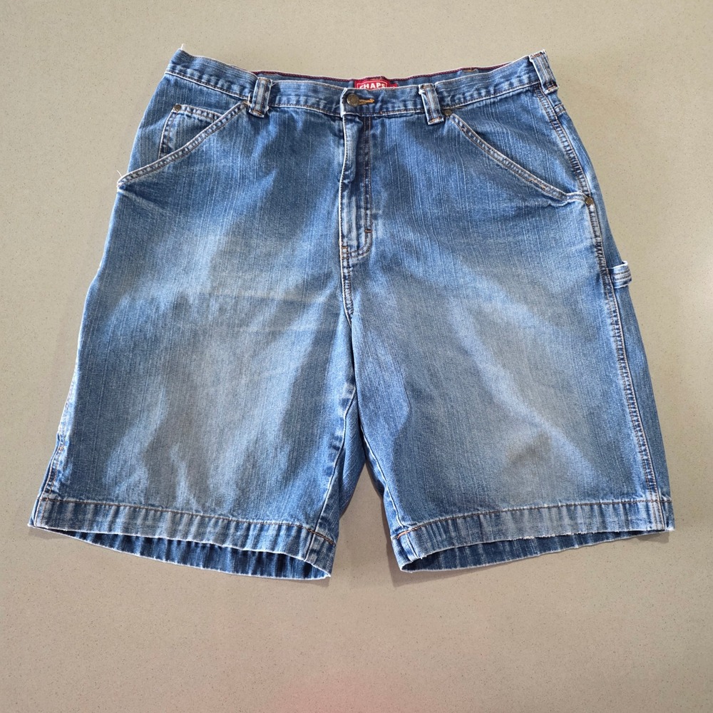 Chaps Denim Mens 38 Blue Carpenter Jean Shorts Medium Wash Utility Workwear